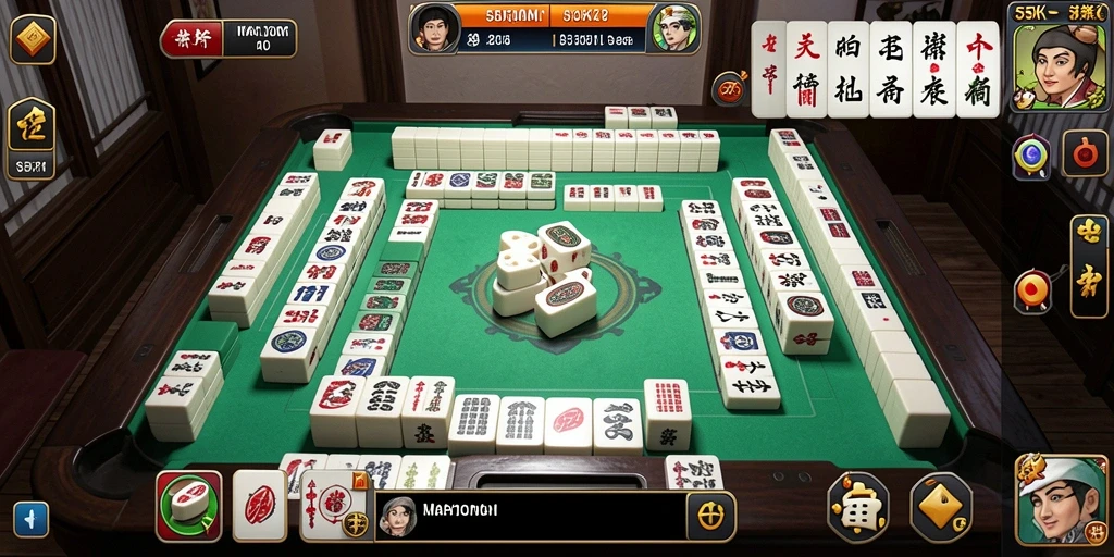 Tampilan gameplay Mahjong yang mendebarkan di 55RK.