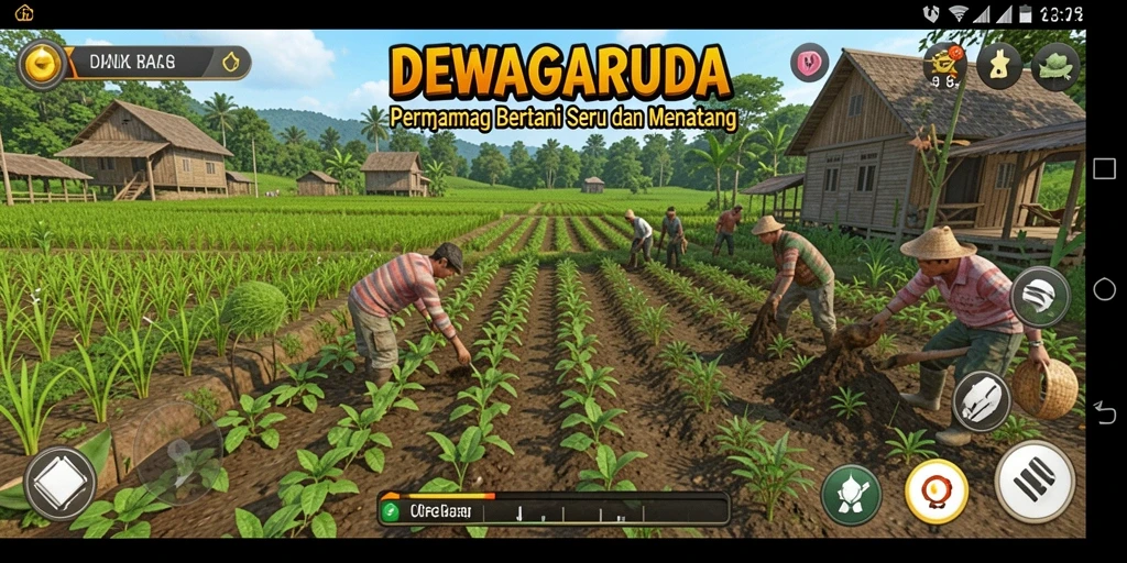 Gameplay seru DEWAGARUDA, nikmati pengalaman bertani yang menyenangkan.