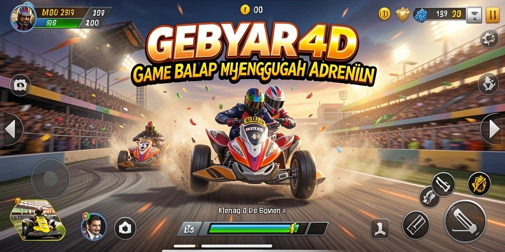 Tampilan gameplay balap yang mendebarkan di GEBYAR4D.