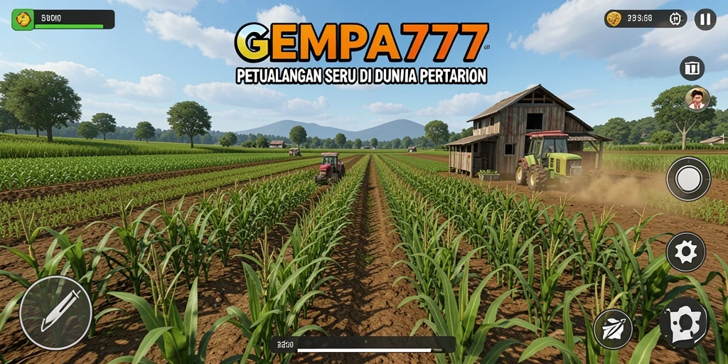 Tangkapan layar gameplay GEMPA777 dengan suasana kebun yang indah.