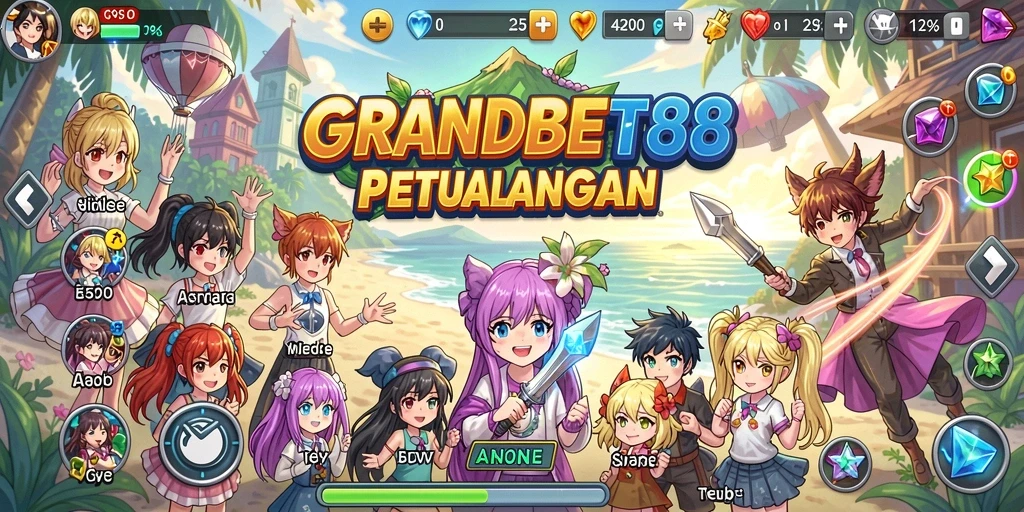 Screenshot memperlihatkan aksi seru dalam gameplay Anime di GRANDBET88.