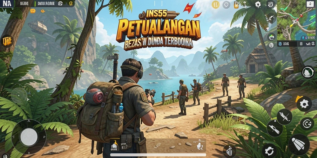 Screenshot INS55 menampilkan dunia terbuka yang luas dan grafis yang indah.