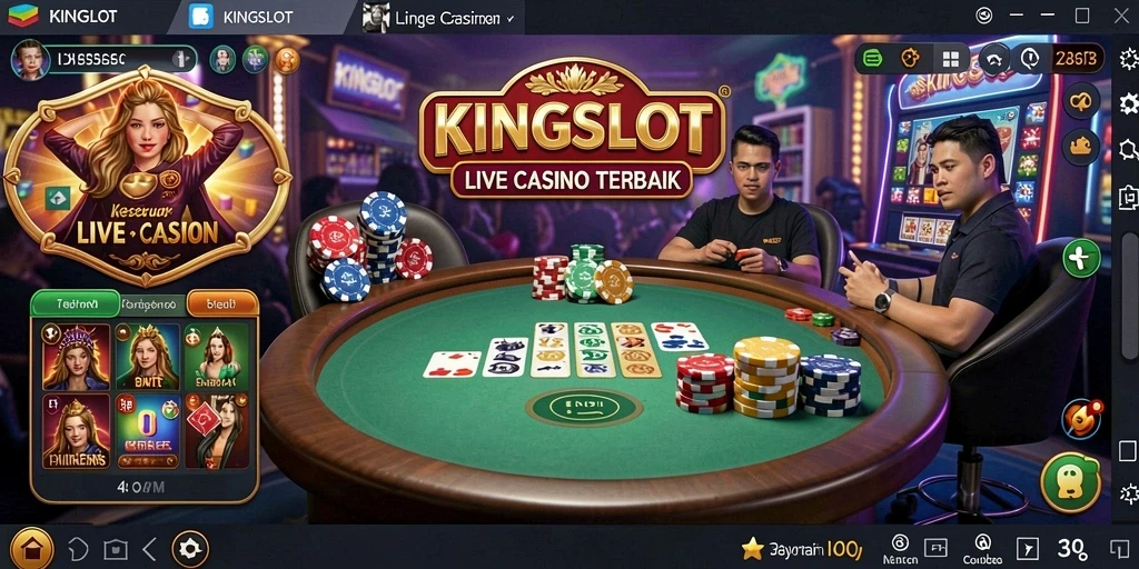 Tampilan gameplay Live Casino yang mendebarkan di KINGSLOT.