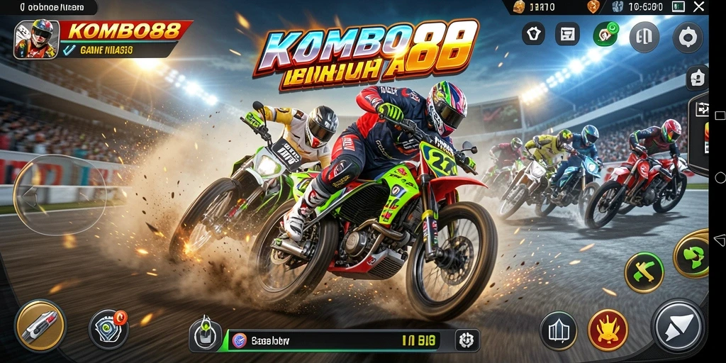 Gameplay seru dan menegangkan di KOMBO88 dengan mobil balap yang cepat.