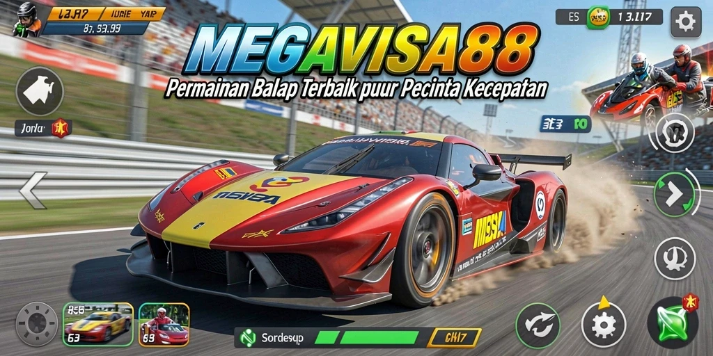 Tangkapan layar gameplay MEGAVISA88 yang menampilkan aksi balap yang mendebarkan.