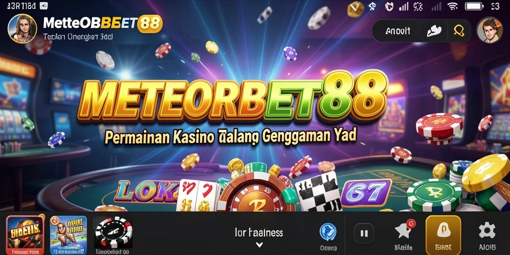 Tampilan utama gameplay METEORBET88 menampilkan suasana kasino yang mengasyikkan.