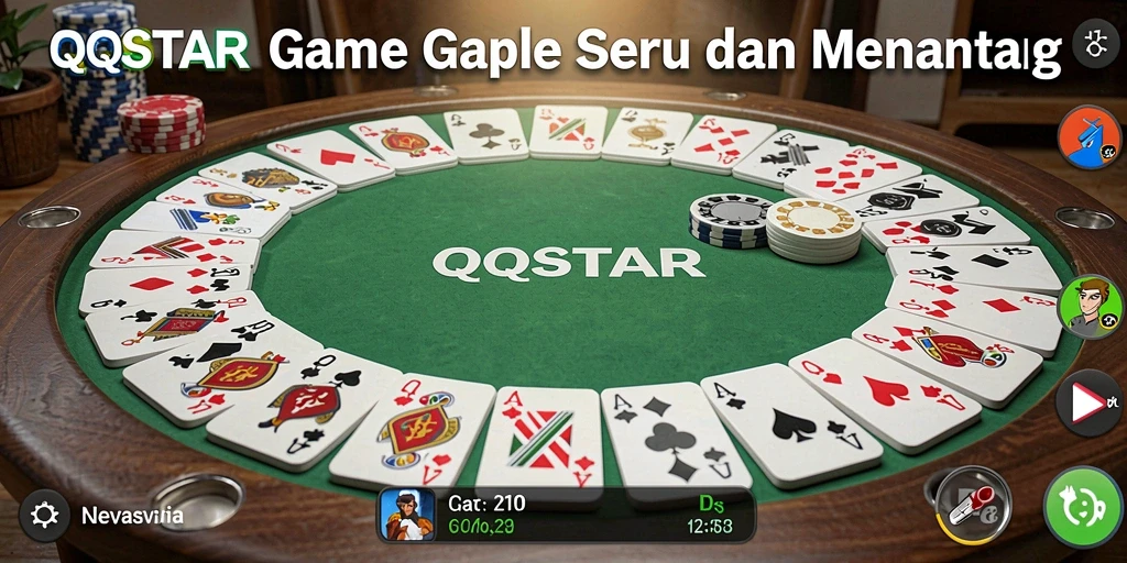 Screenshot QQSTAR menampilkan momen seru bermain Gaple dengan teman.