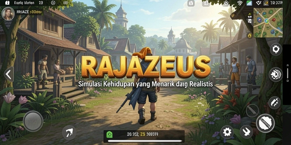 Screenshot utama RAJAZEUS menampilkan pengalaman gameplay simulasi yang imersif.