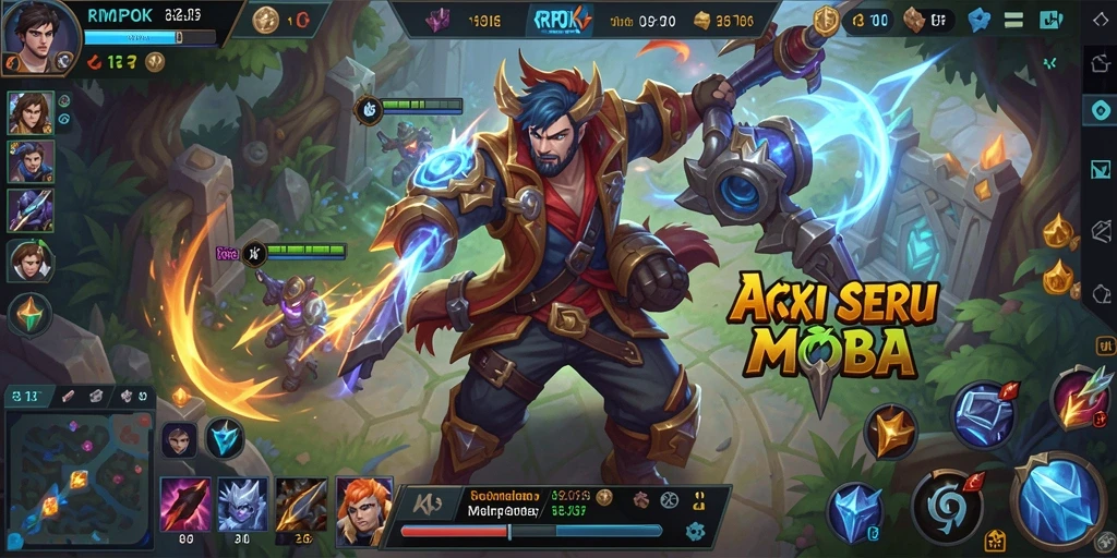 Tampilan menarik dari gameplay seru RPOK MOBA.