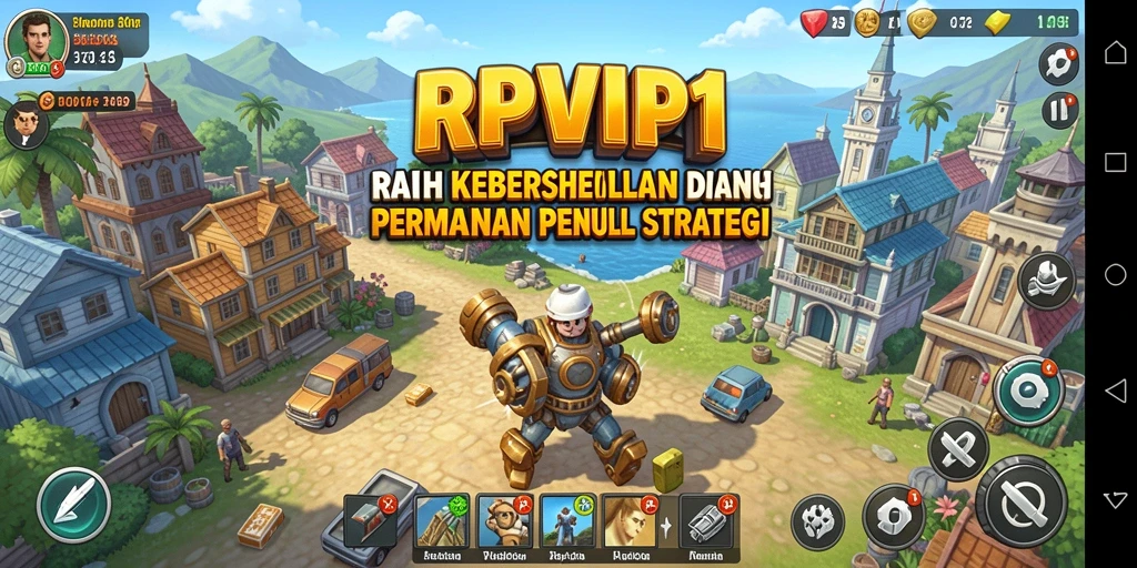 Tampilan gameplay RPVIP1 dengan elemen bisnis yang menantang.