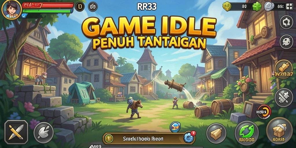 Screenshot menunjukkan gameplay menarik dari RR33 dengan elemen Idle yang seru.