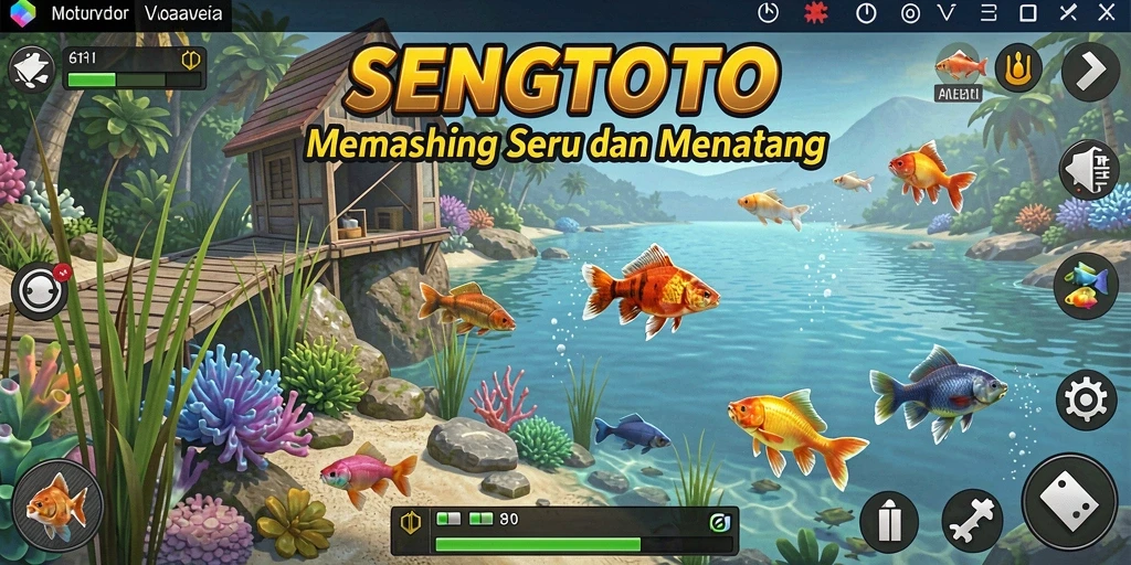 Screenshot gameplay SENGTOTO menunjukkan pengalaman memancing yang mendebarkan.