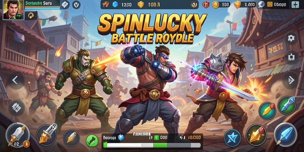 Tangkapan layar gameplay menegangkan di SPINLUCKY saat bertarung.