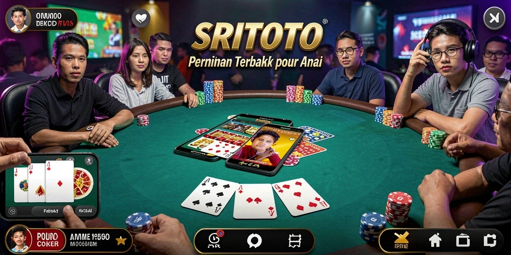 Screenshot gameplay SRITOTO yang menunjukkan suasana Poker yang seru.