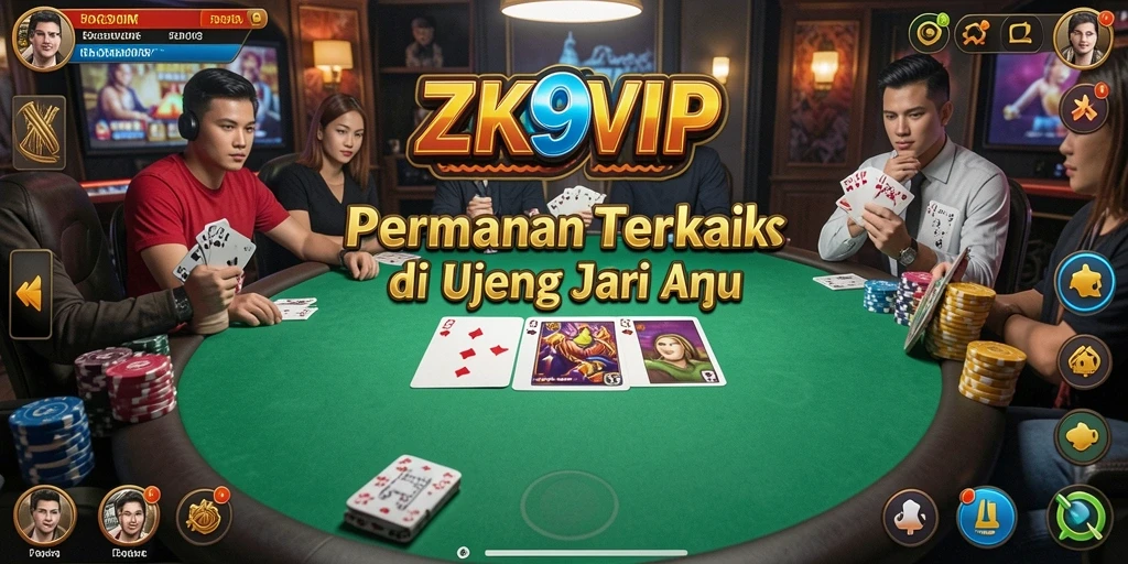 Tampilan menarik gameplay Poker dari ZK9VIP.
